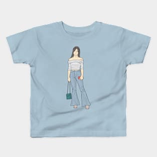 White And Blue Kids T-Shirt